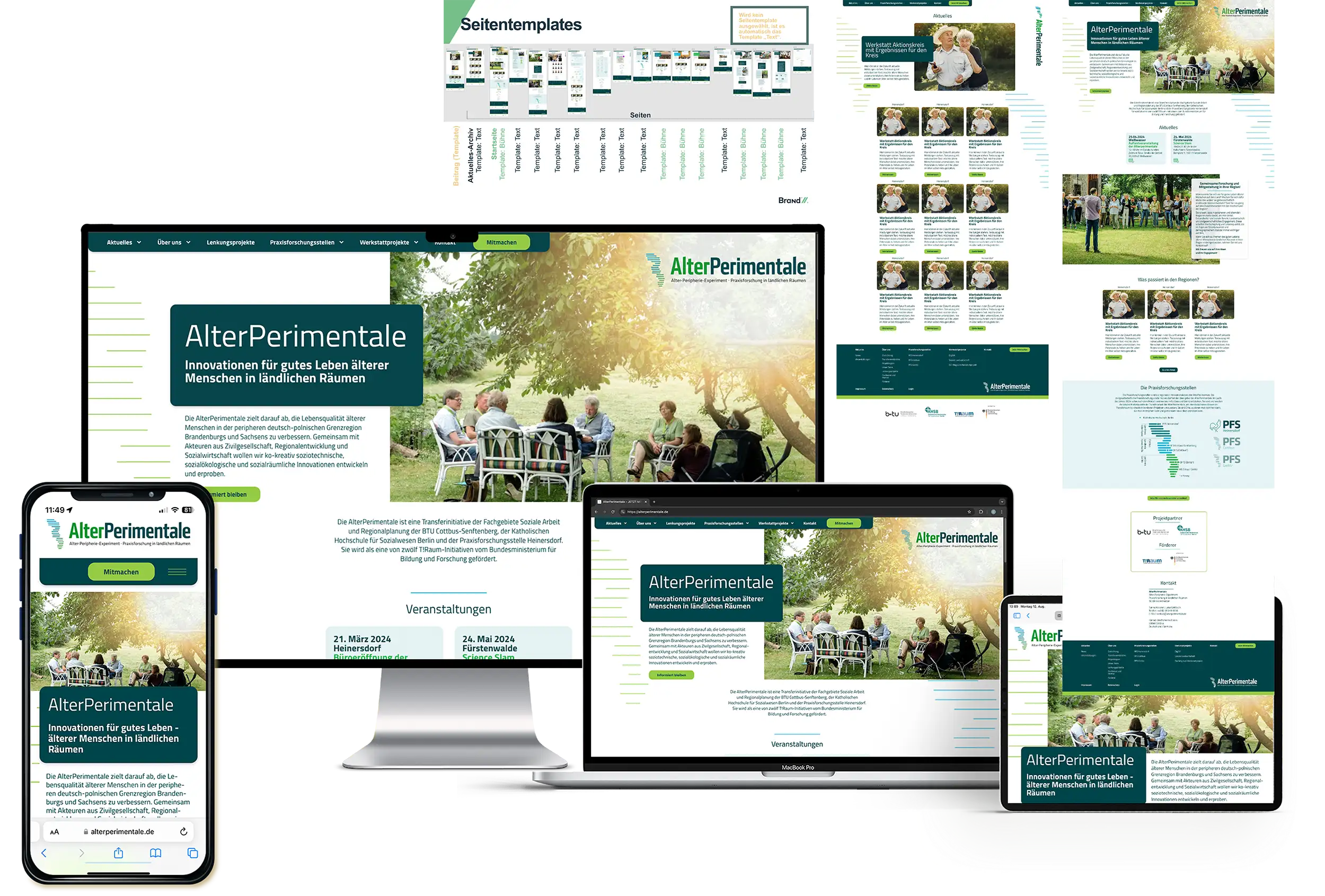 Mockup der Website, die wir für das Projekt AlterPerimentale erstellt haben.