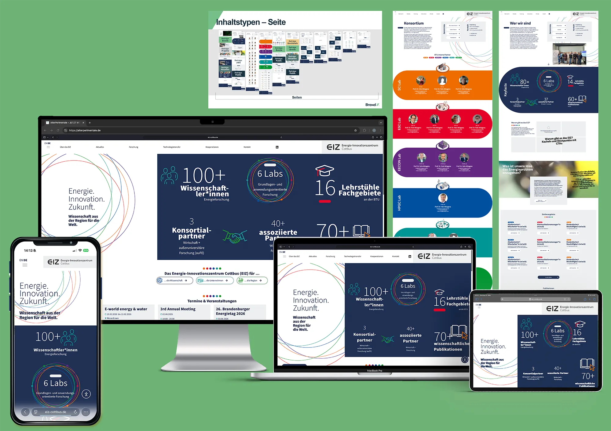 Mockups der erstellten Webpräsenz